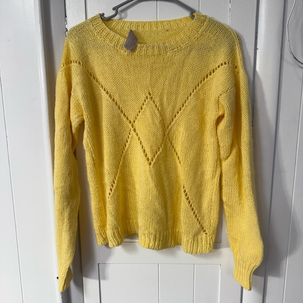Hand knit Yellow Women’s Sweater